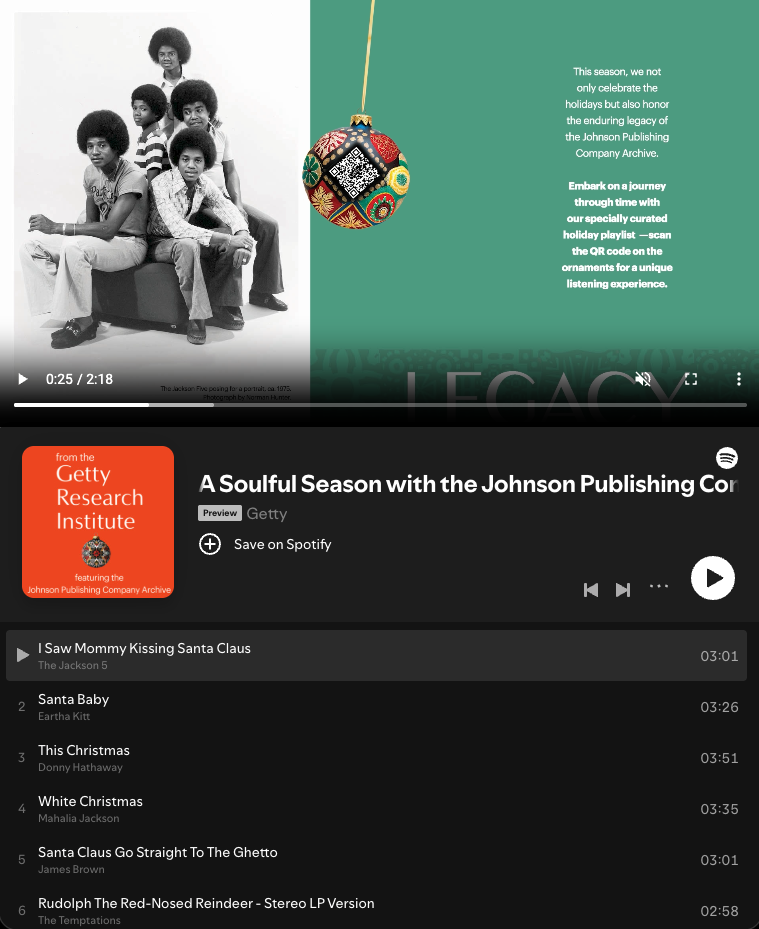 Johnson Publishing Company Archive Holiday Card Animation Screen